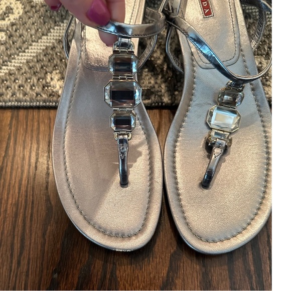 Prada Sport Leather Slingback Sandals - Picture 3 of 5